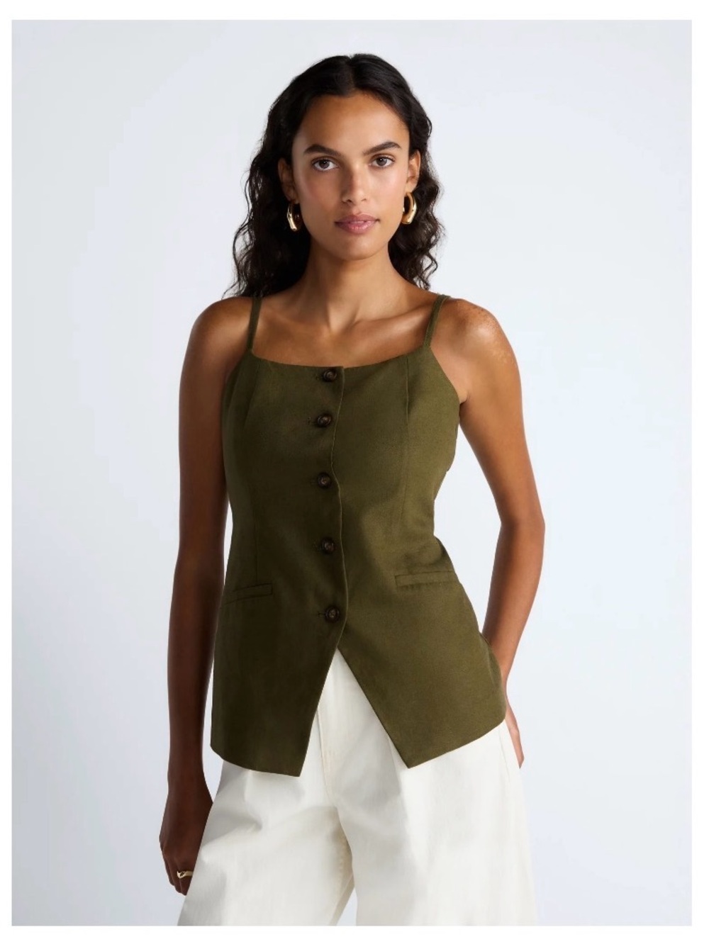 Scoop Women’s Linen Blend Vest